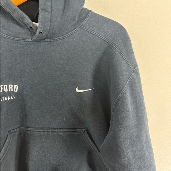 Vintage Y2K Nike Hoodie Sweatshirt Mini Swoosh Black Small Stanford  Volleyball - Picture 3 of 8